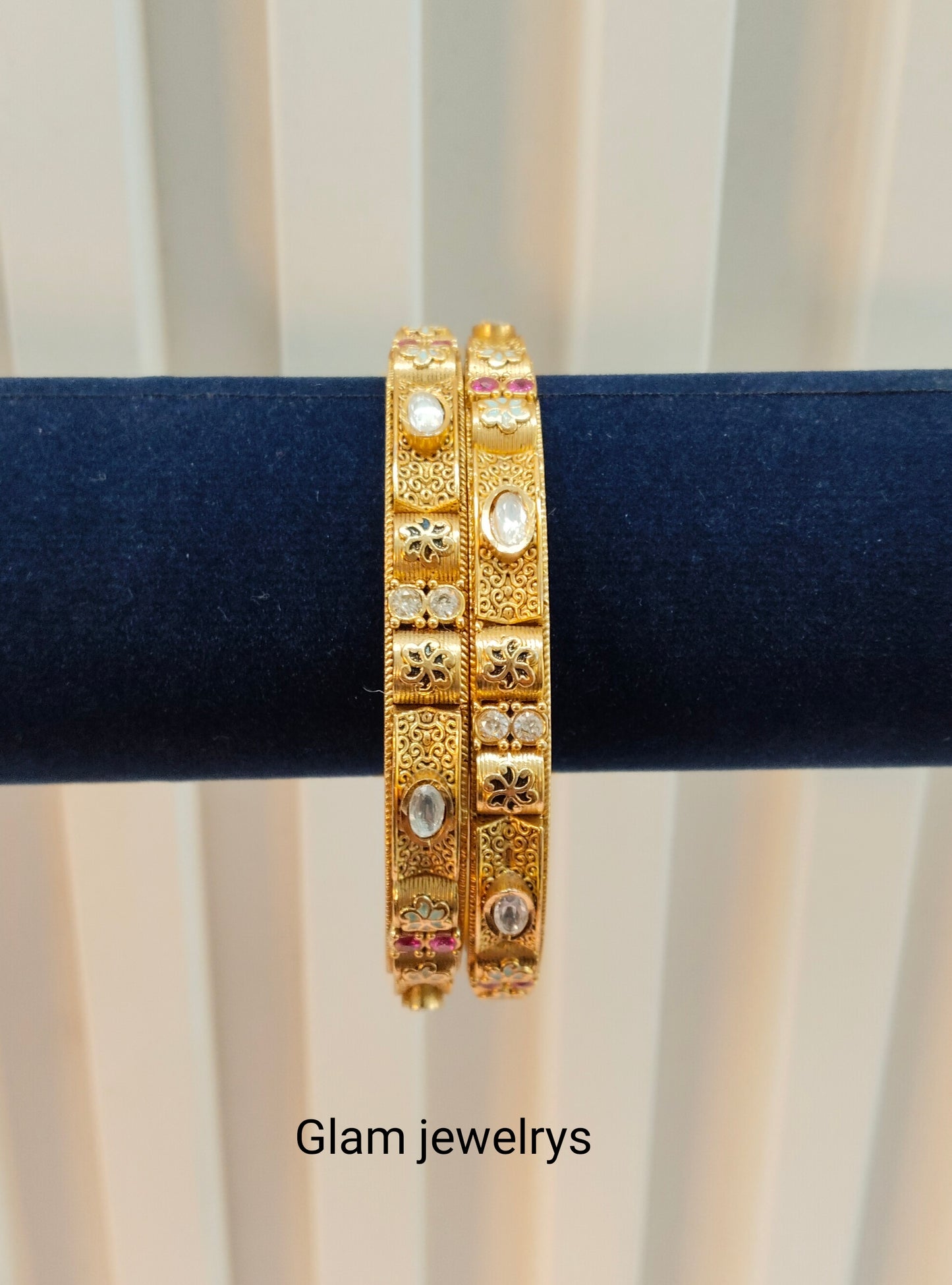 2.6 Size Indian bangles jewelry /Traditional bollywood jewelry/Ruby gold bangles
