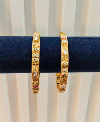 2.6 Size Indian bangles jewelry /Traditional bollywood jewelry/Ruby gold bangles