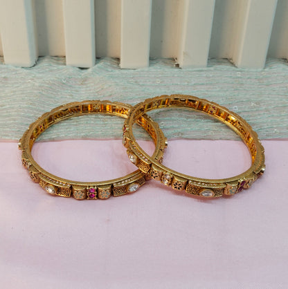 2.6 Size Indian bangles jewelry /Traditional bollywood jewelry/Ruby gold bangles