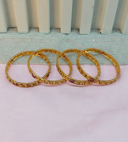 2.6 Size Indian bangles jewelry /Traditional bollywood jewelry/Ruby Gold bangles