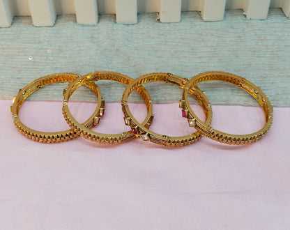 2.4 Size Indian bangles jewelry /Traditional bollywood jewelry/Ruby Gold bangles