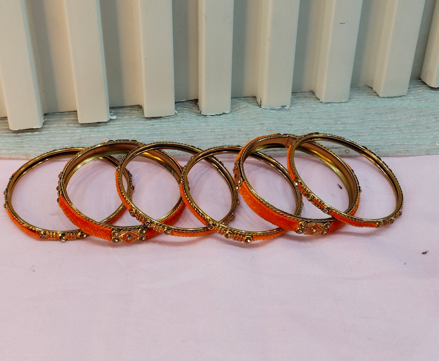 2.6 Size Indian bangles jewelry /Traditional bollywood jewelry/ Orange Antique bangles