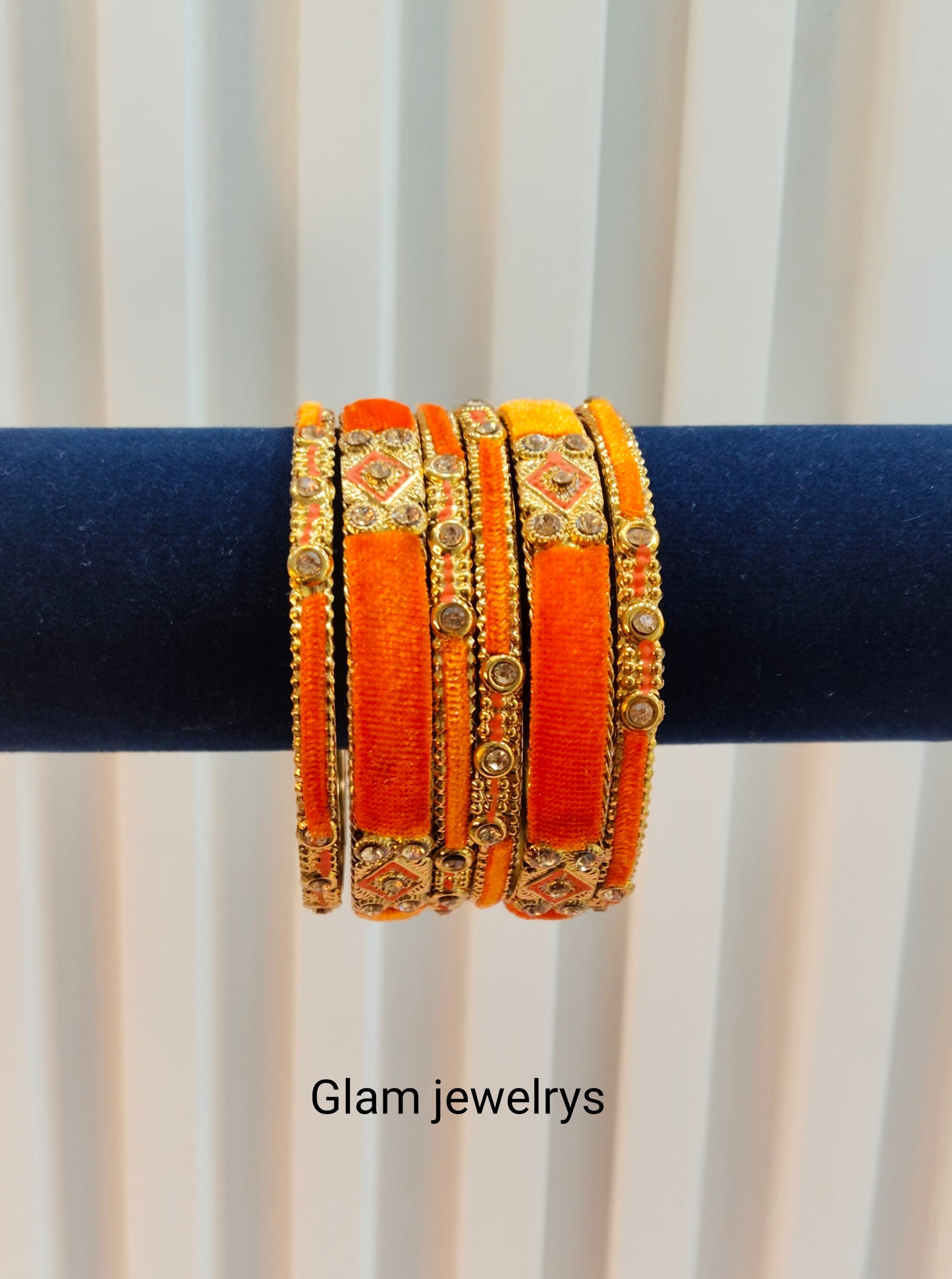 2.6 Size Indian bangles jewelry /Traditional bollywood jewelry/ Orange Antique bangles