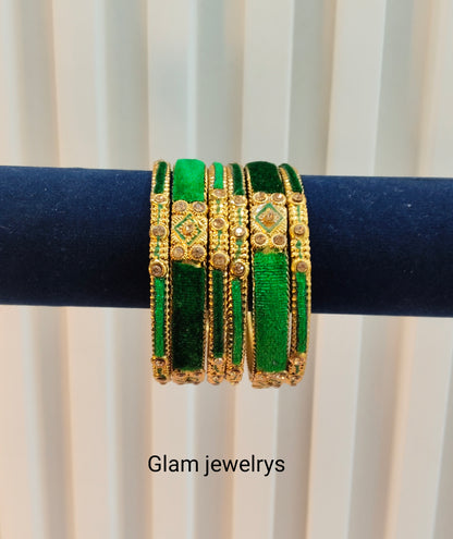 2.6 Size Indian bangles jewelry /Traditional bollywood jewelry/Green Antique bangles