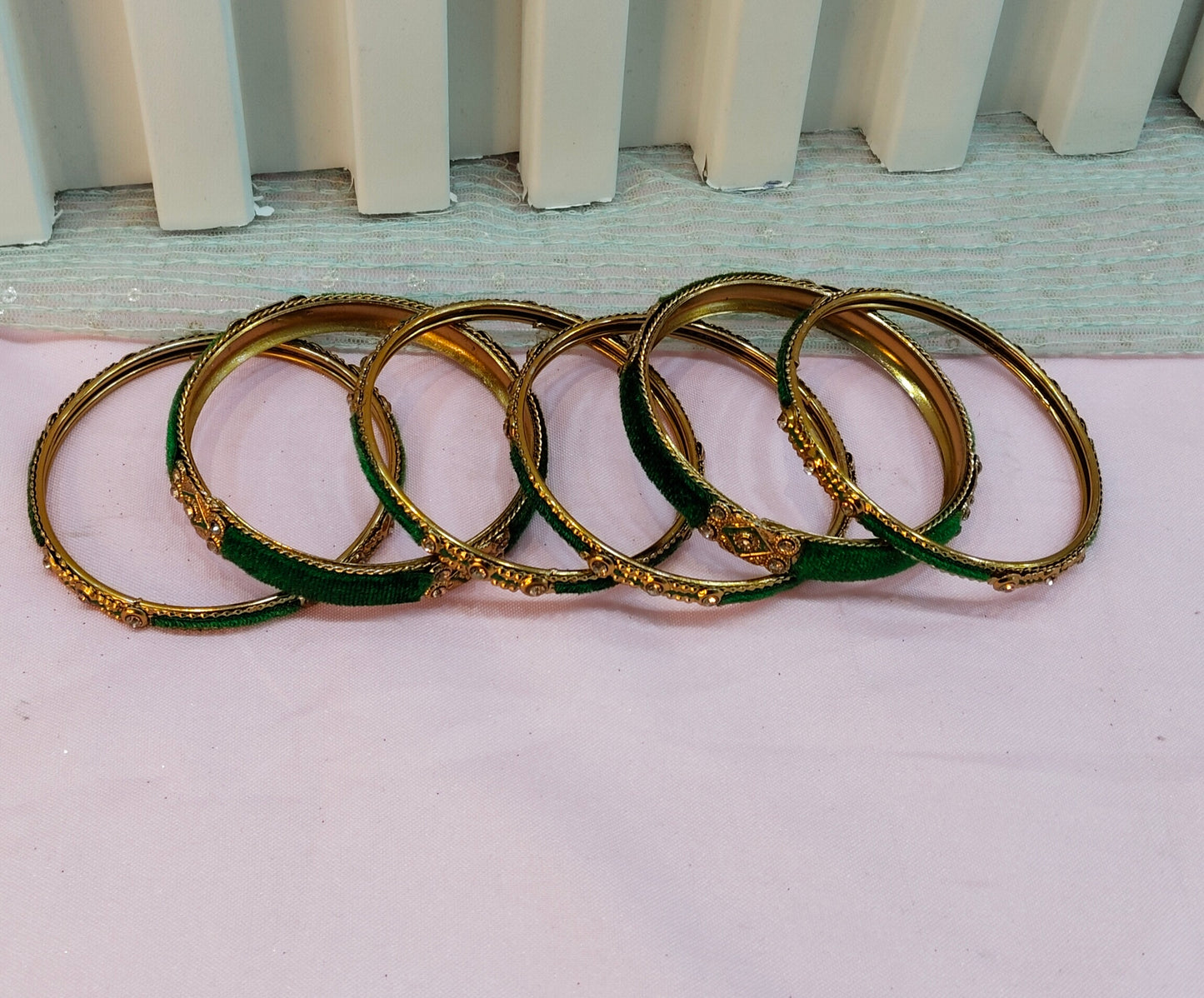 2.6 Size Indian bangles jewelry /Traditional bollywood jewelry/Green Antique bangles