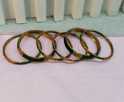 2.6 Size Indian bangles jewelry /Traditional bollywood jewelry/Green Antique bangles