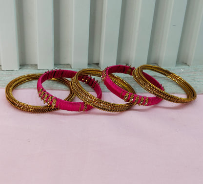 2.6 Size Indian bangles jewelry /Traditional bollywood jewelry/Majenta Antique bangles