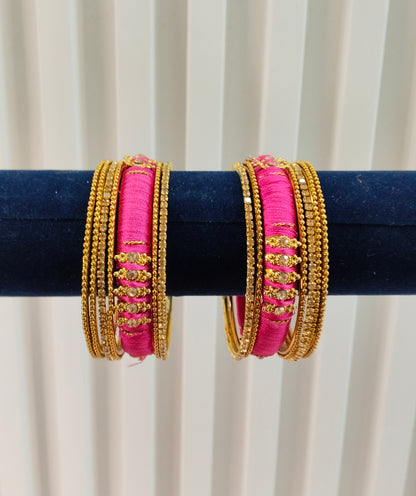 2.6 Size Indian bangles jewelry /Traditional bollywood jewelry/Majenta Antique bangles
