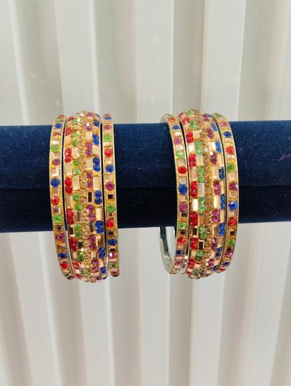 2.6 Size Indian bangles jewelry /Traditional bollywood jewelry/Multi Color Antique bangles