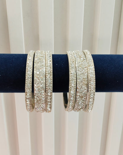 2.6 Size Indian bangles jewelry /Traditional bollywood jewelry/Silver White Antique bangles