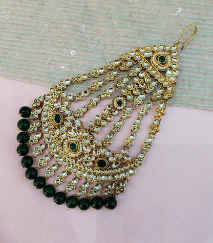Kundan Jhumar Headpassa Bridal Passa/Pakistani side Headpiece