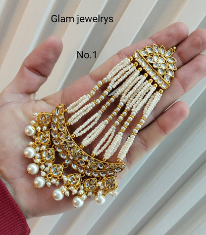 Kundan Jhumar Headpassa Bridal Passa/Pakistani side Headpiece