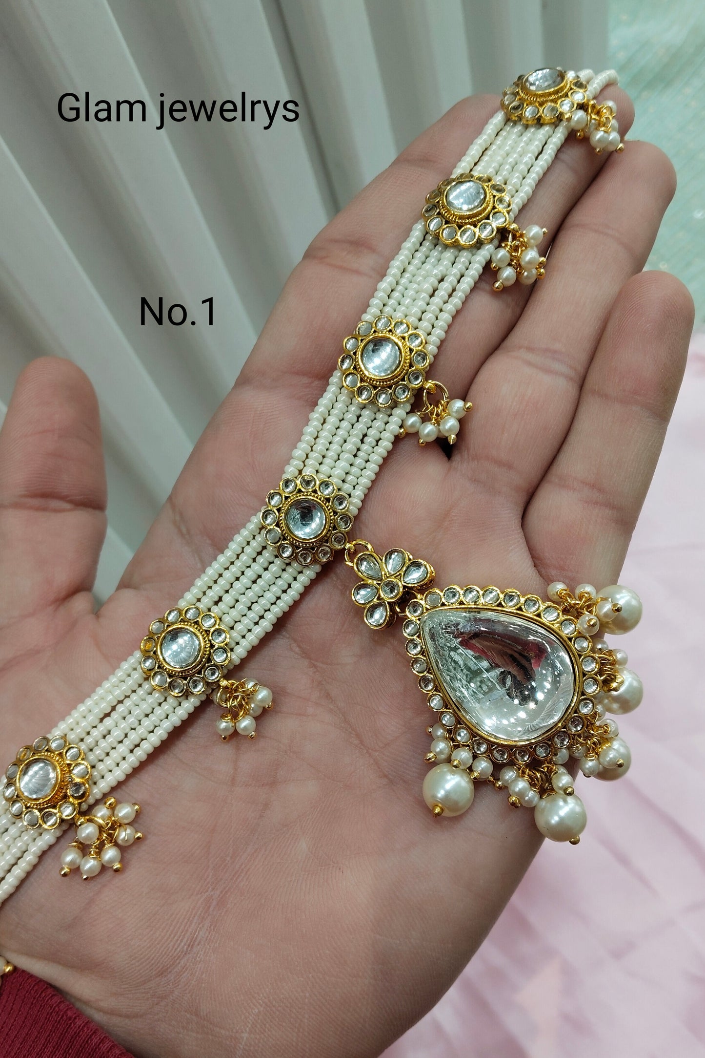 Indian Kundan Headpiece Matha Patti Head piece sheesh fool/Bollywood Head Piece Tikka Hair chain