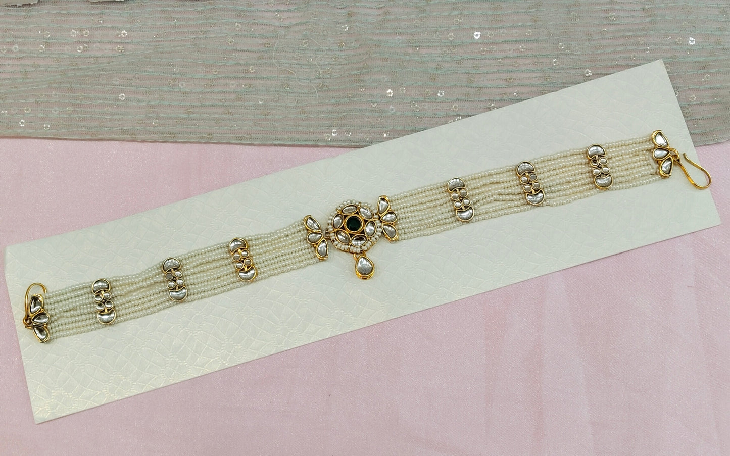 Indian Kundan Headpiece Matha Patti Head piece sheesh fool/Bollywood Head Piece Tikka Hair chain