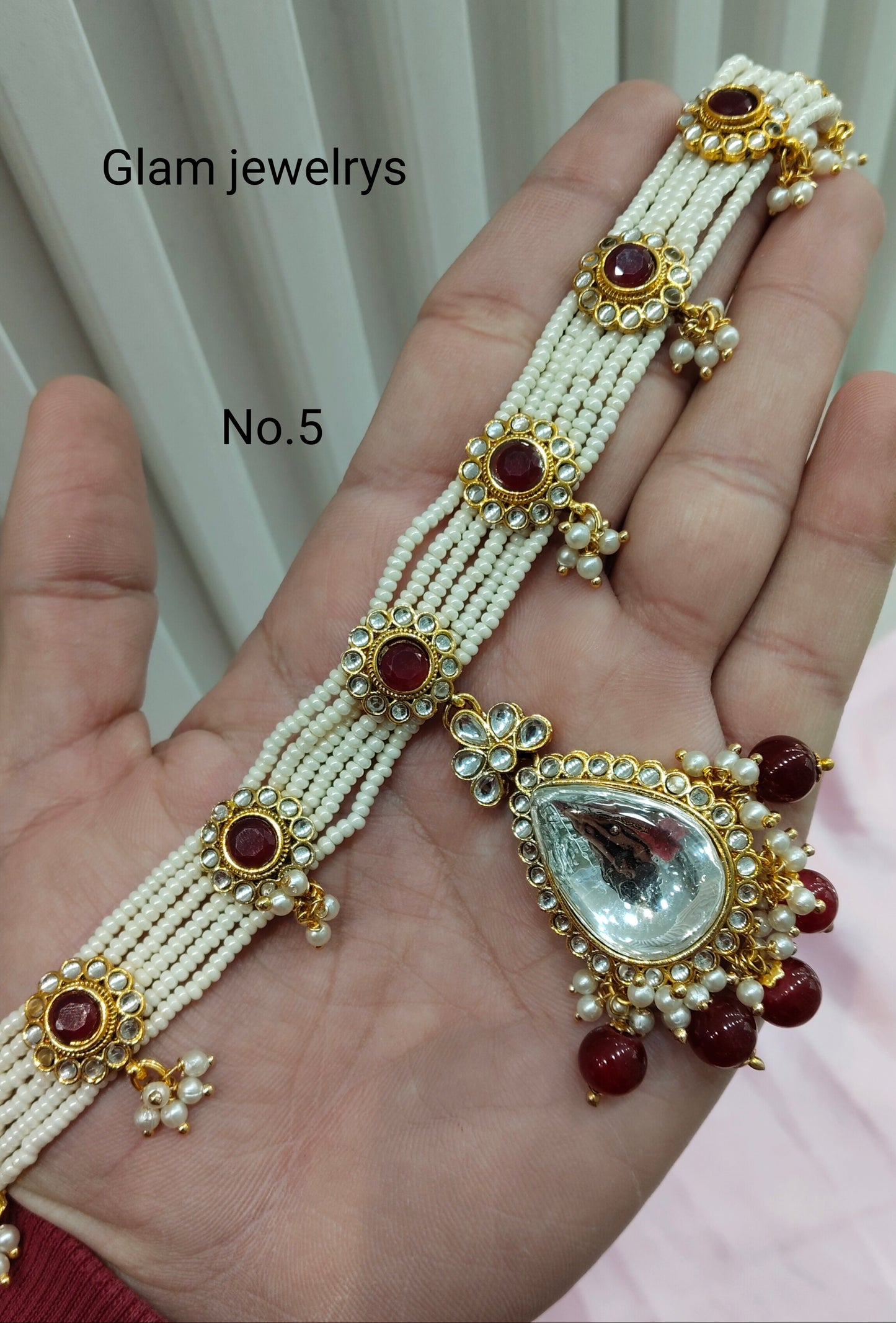 Indian Kundan Headpiece Matha Patti Head piece sheesh fool/Bollywood Head Piece Tikka Hair chain