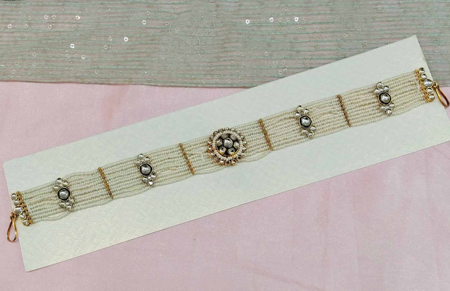 Indian Kundan Headpiece Matha Patti Head piece sheesh fool/Bollywood Head Piece Tikka Hair chain