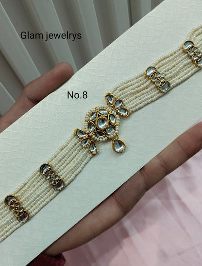 Indian Kundan Headpiece Matha Patti Head piece sheesh fool/Bollywood Head Piece Tikka Hair chain
