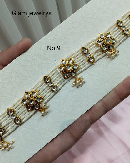 Indian Kundan Headpiece Matha Patti Head piece sheesh fool/Bollywood Head Piece Tikka Hair chain