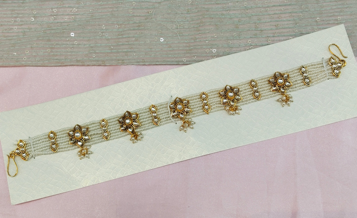 Indian Kundan Headpiece Matha Patti Head piece sheesh fool/Bollywood Head Piece Tikka Hair chain
