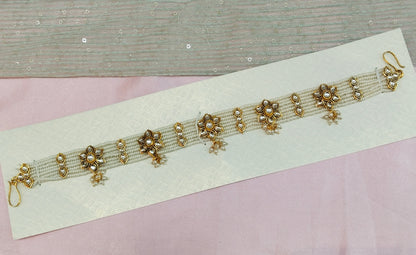 Indian Kundan Headpiece Matha Patti Head piece sheesh fool/Bollywood Head Piece Tikka Hair chain