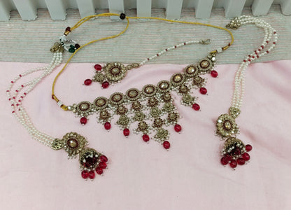 Majenta Necklace Indian Jewellery Jaagran Set