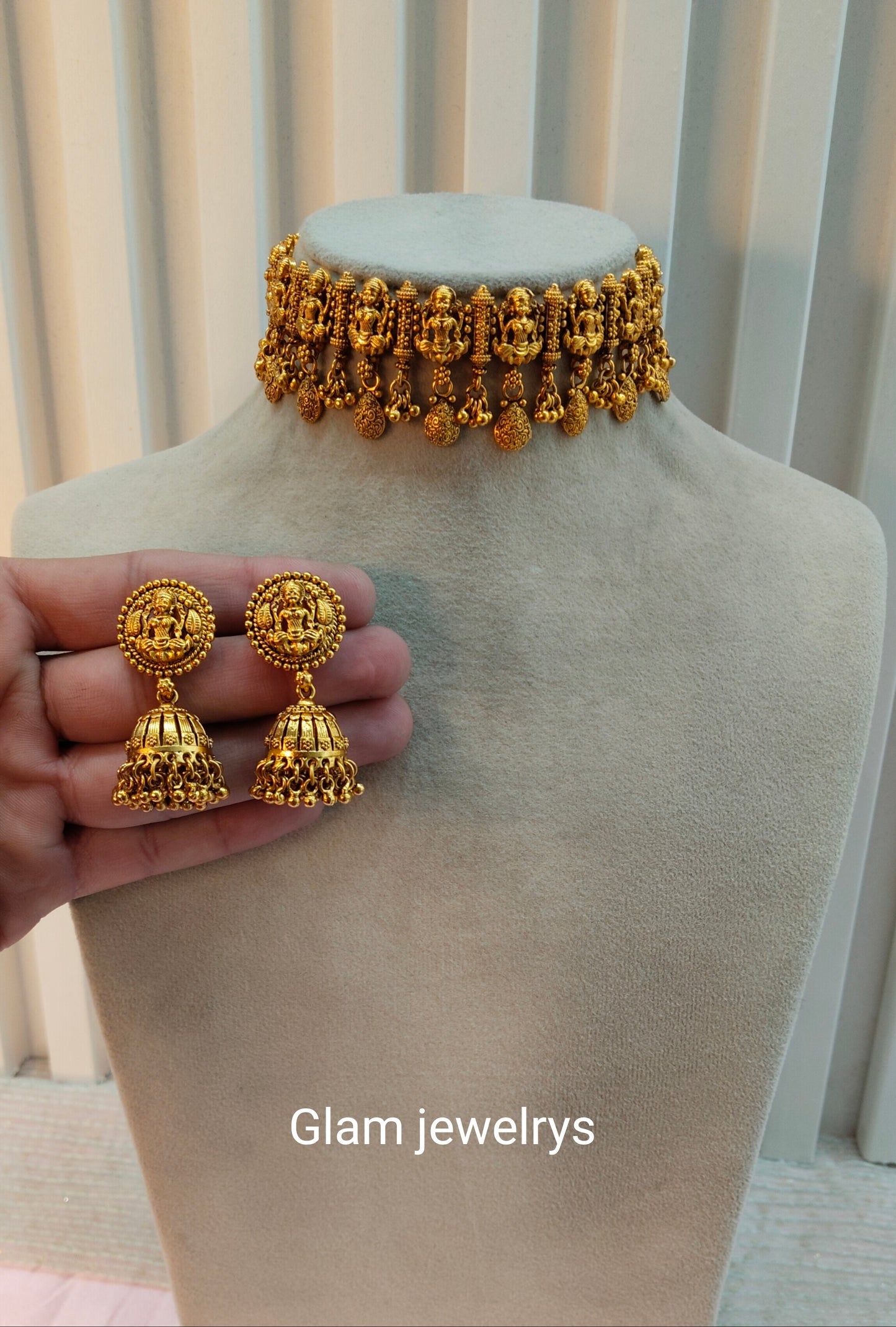 Gold Polki Choker Temple Indian Jewellery Arjan Set