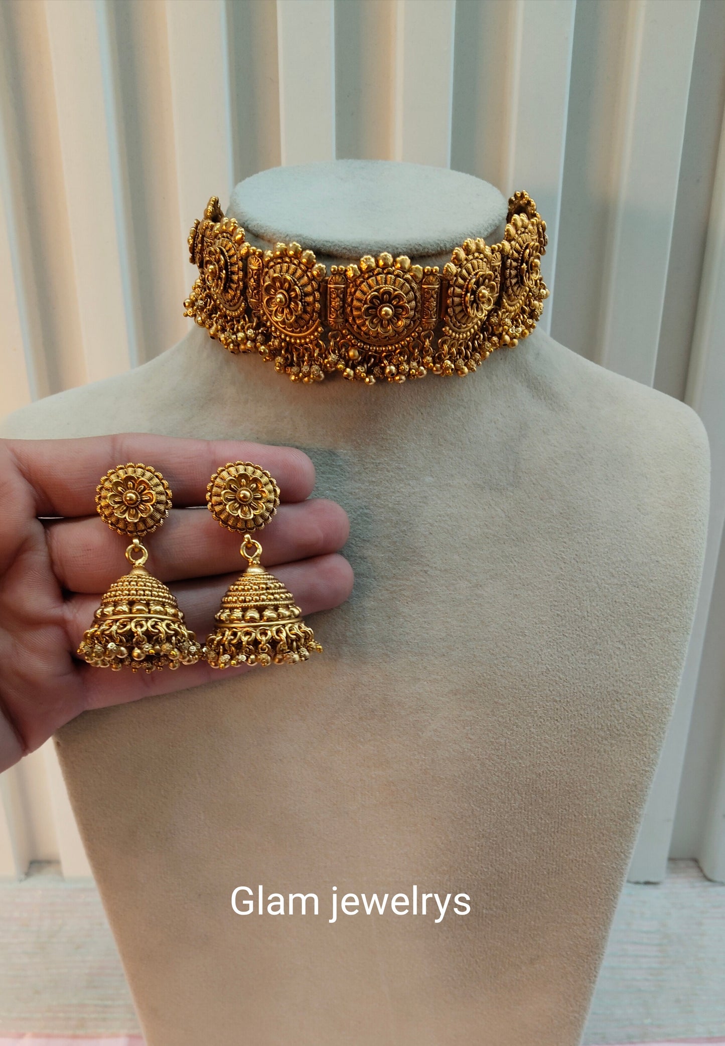 Gold Polki Choker Indian Jewellery Arjan Set