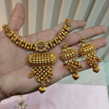 Gold Polki Necklace Indian Jewellery Harf Set