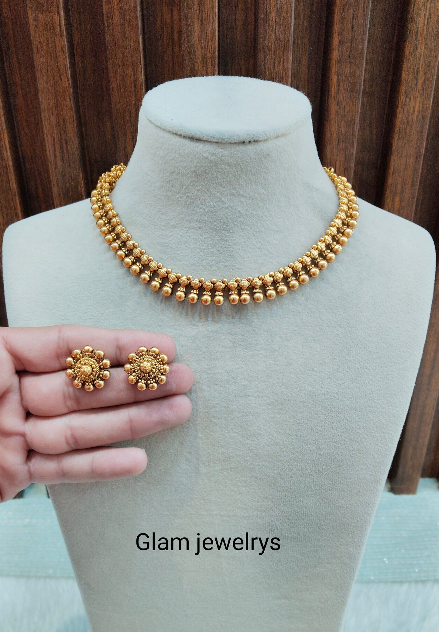 Gold Polki Necklace Indian Jewellery Simran Set
