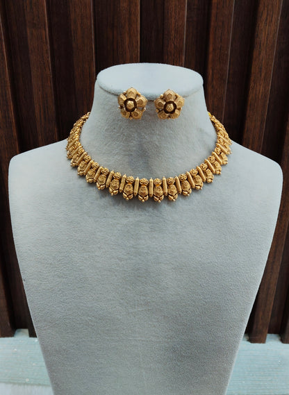 Gold Polki Necklace Indian Jewellery Simran Set