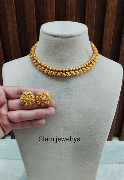 Gold Polki Necklace Indian Jewellery Simran Set