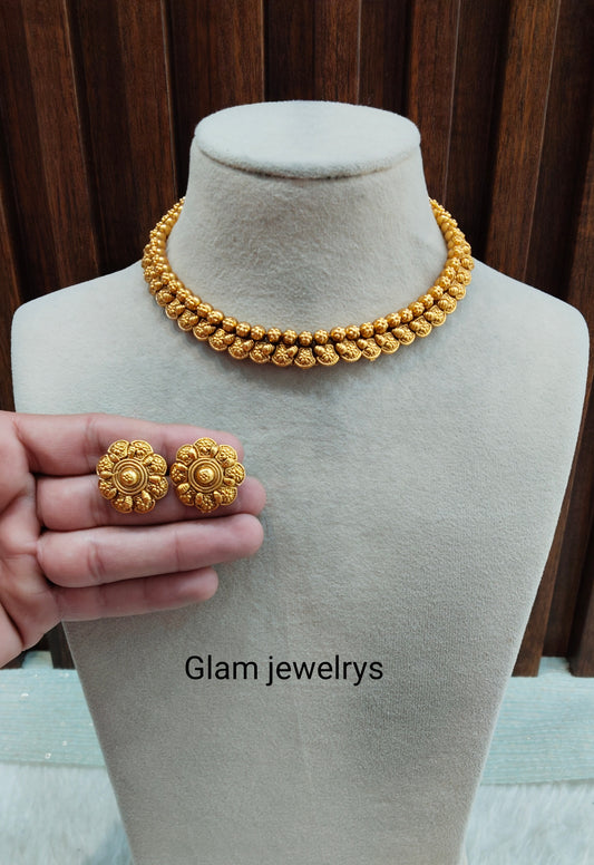 Gold Polki Necklace Indian Jewellery Simran Set