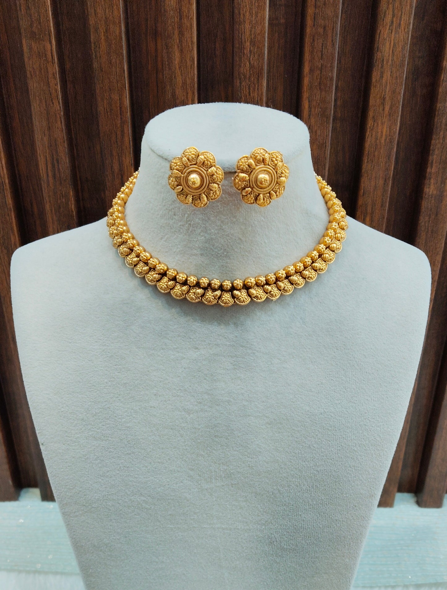 Gold Polki Necklace Indian Jewellery Simran Set