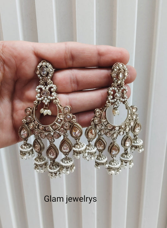 Antique Gold Bollywood Sarpunch Indian Earrings