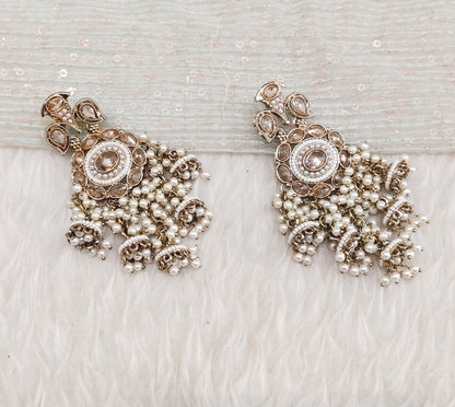Antique Gold Bollywood Sarpunch Indian Earrings