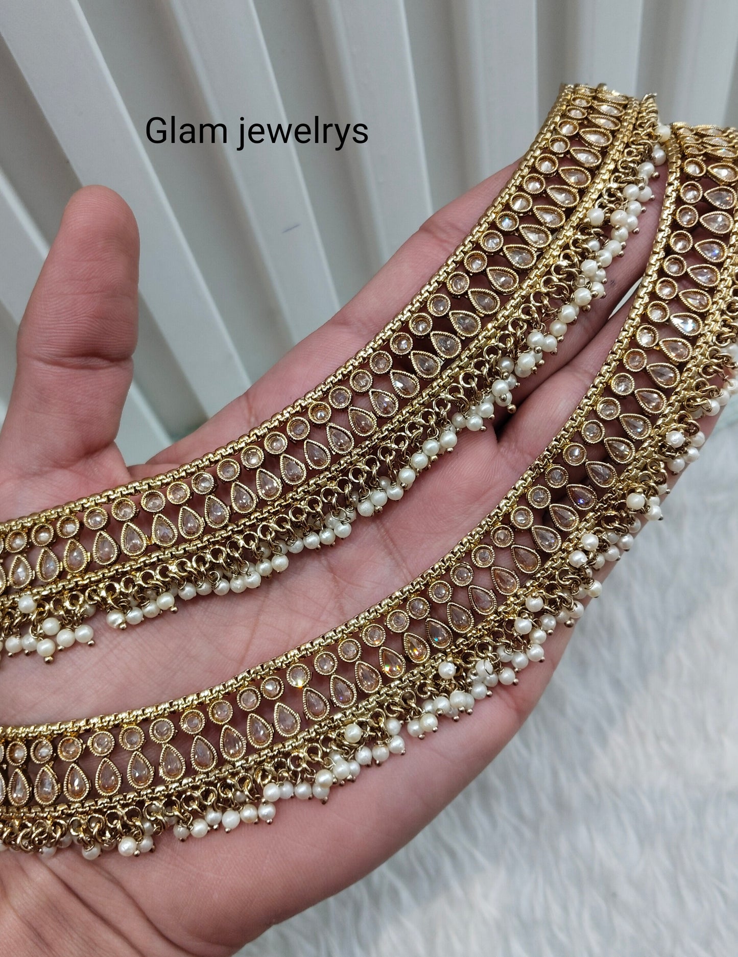 Antique Gold Anklets Jhanjar Payal Indian Jewellery Prince Set