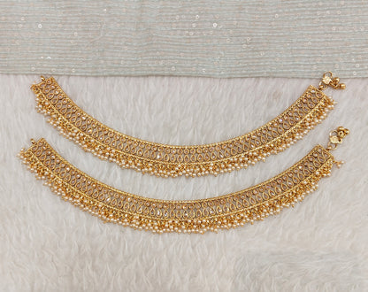 Gold Anklets Jhanjar Payal Indian Jewellery Prince Set