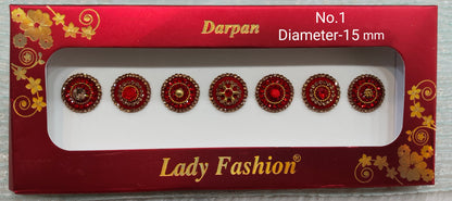 Indian Round Bindis Tattoo Sticker Multicolor Bollywood Card