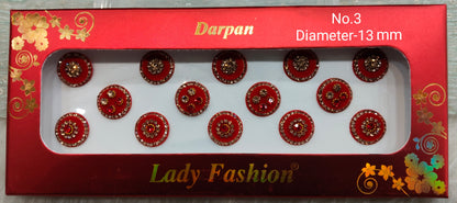 Indian Round Bindis Tattoo Sticker Multicolor Bollywood Card