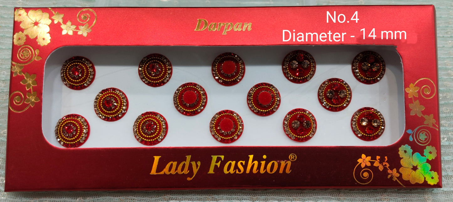 Indian Round Bindis Tattoo Sticker Multicolor Bollywood Card