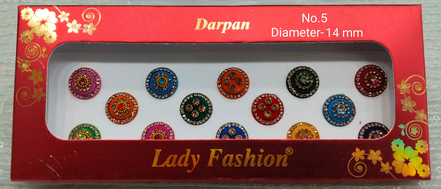 Indian Round Bindis Tattoo Sticker Multicolor Bollywood Card