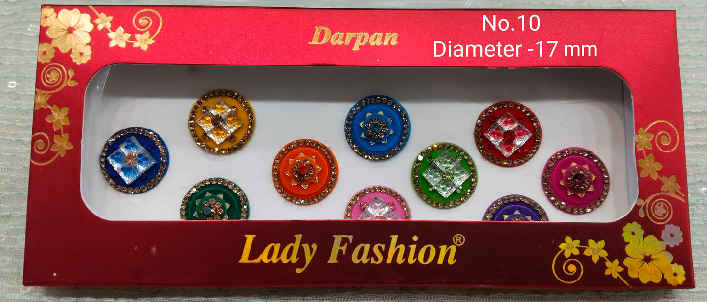 Indian Round Bindis Tattoo Sticker Multicolor Bollywood Card