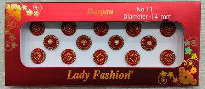 Indian Round Bindis Tattoo Sticker Multicolor Bollywood Card