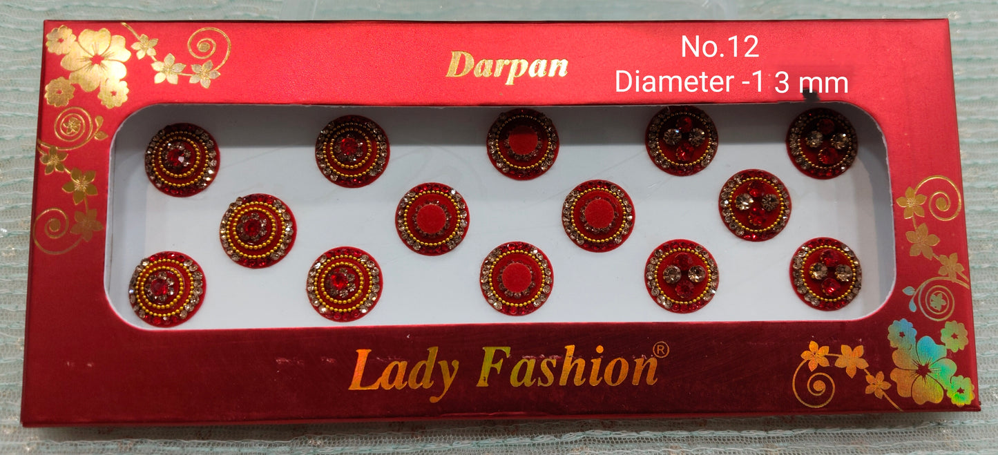 Indian Round Bindis Tattoo Sticker Multicolor Bollywood Card