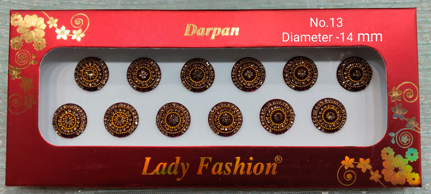 Indian Round Bindis Tattoo Sticker Multicolor Bollywood Card