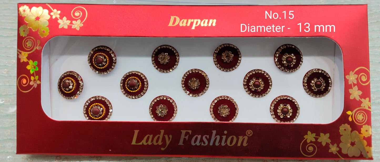 Indian Round Bindis Tattoo Sticker Multicolor Bollywood Card