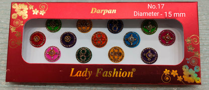 Indian Round Bindis Tattoo Sticker Multicolor Bollywood Card