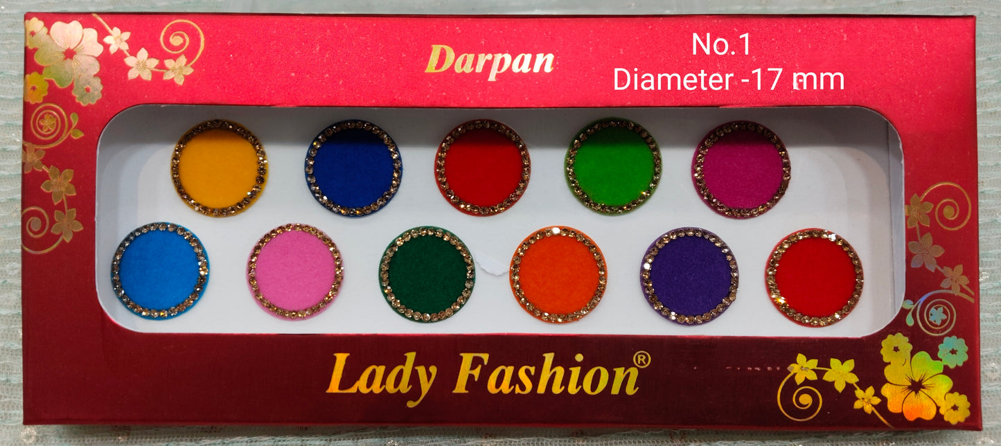 Indian Round Bindis Tattoo Sticker Multicolor Bollywood Card