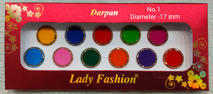 Indian Round Bindis Tattoo Sticker Multicolor Bollywood Card