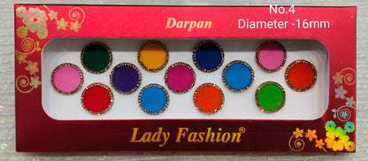 Indian Round Bindis Tattoo Sticker Multicolor Bollywood Card